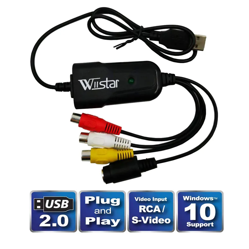 USB 2.0 Audio Video Capture Card Easy to cap Adapter VHS to DVD Video Capture fo
