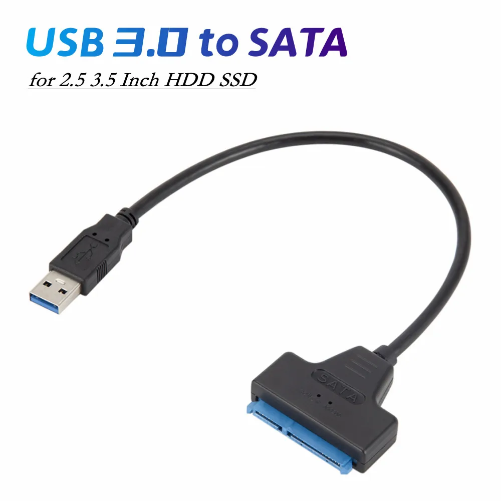 USB 3.0 2.0 SATA Up To 6 Gbps 3 Cable Sata To USB 3.0 Adapter Support 2.5 Inch E
