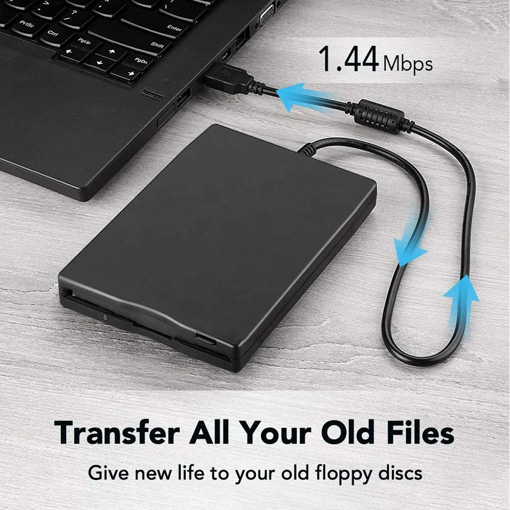 USB Floppy Disk Reader Drive 3.5 External Portable 1.44 MB FDD Diskette Drive fo