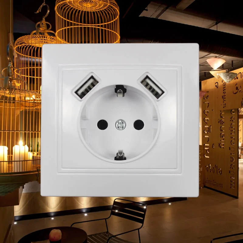 USB Wall Socket charger Double USB Port 5V 2A Usb enchufes para pared prise high