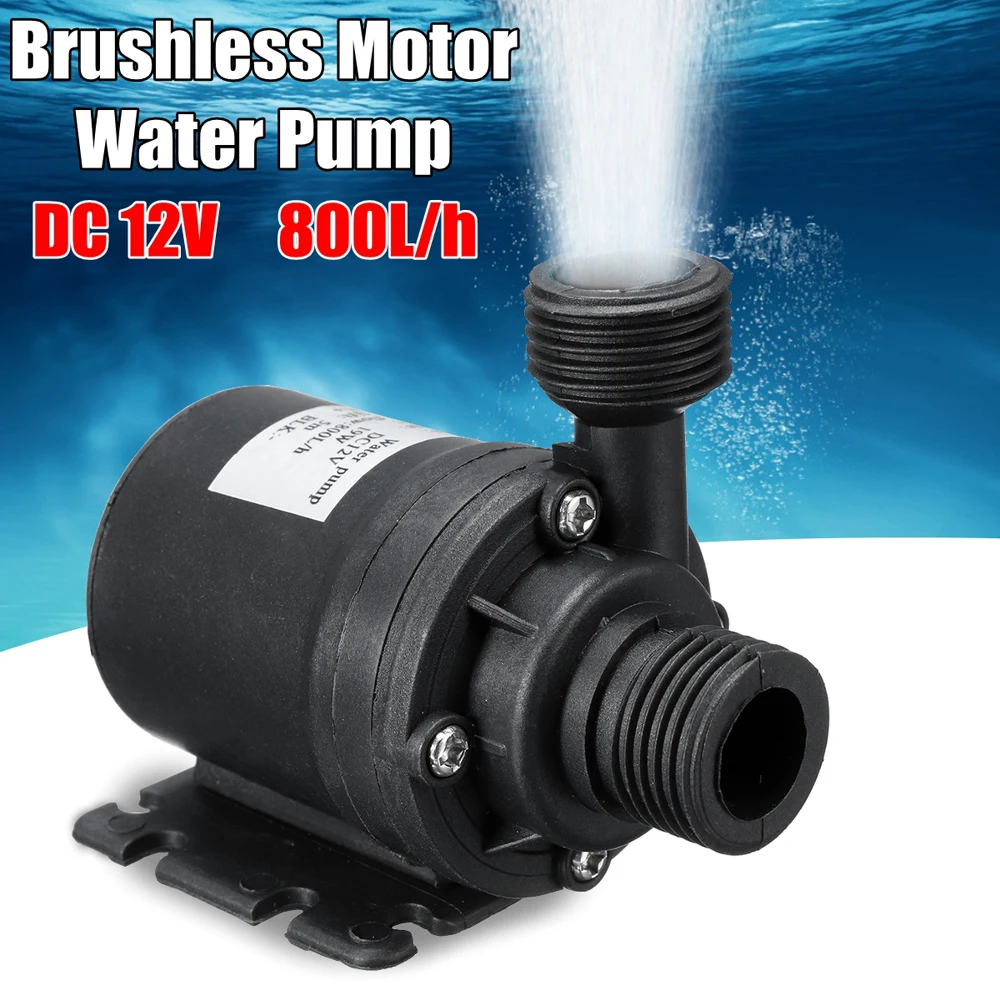 Ultra Quiet Water Pump Mini DC 12V 19W 800L/H Brushless Motor Submersible Aquari