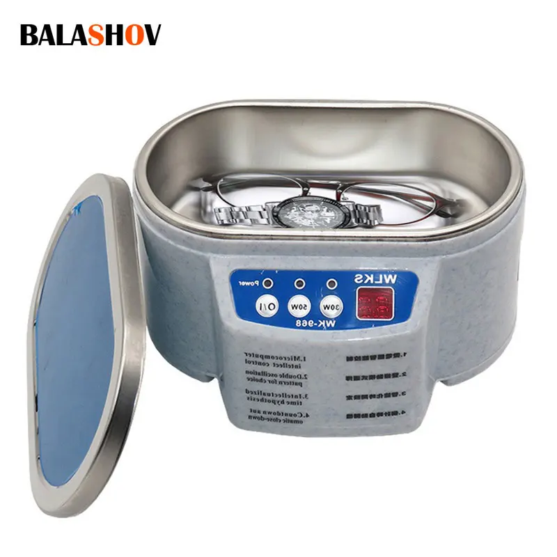 Ultrasonic Cleaner 30/50W Sonicator Bath 40Khz Degas for Watches Contact Lens Gl