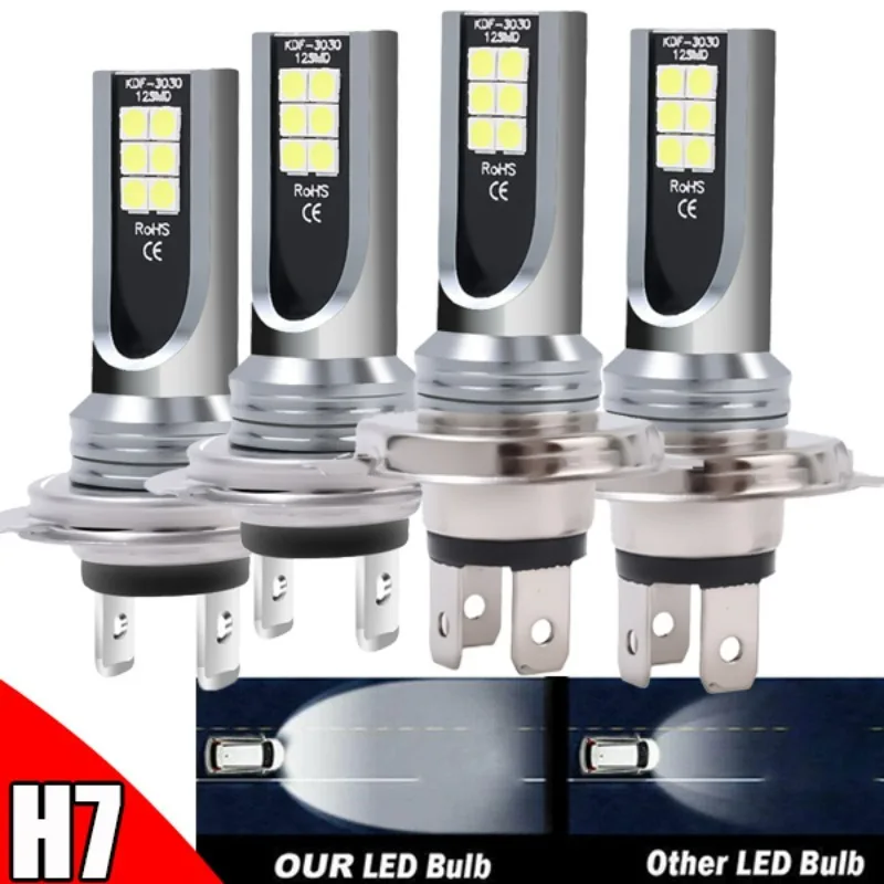 Universal H7/H4 LED Headlight Bulb Beam Kit 24W High Power COB Car Lights Headla