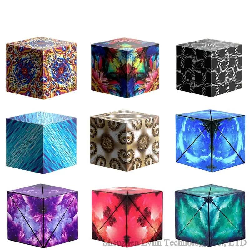 Variety Geometric Changeable Magnetic Magic Cube Anti Stress 3D Hand Flip Puzzle