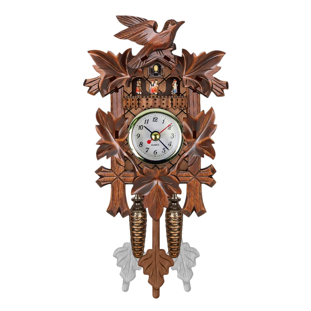 Wall Clock Bird Wood Hanging Decorations for Home Cafe Restaurant Art Vintage Ch