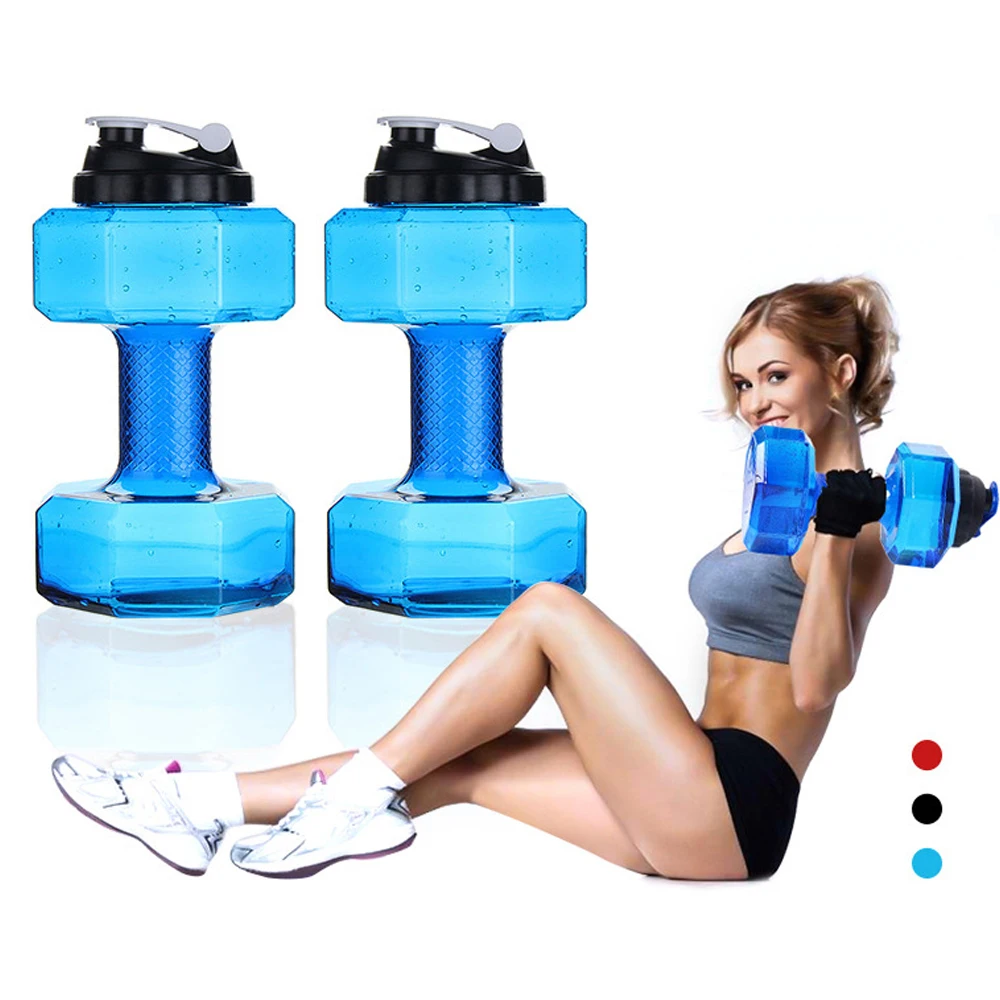 Water Dumbbell Sport Bottle Large Capacity Gym Running Fitness Bodybuilding Exer