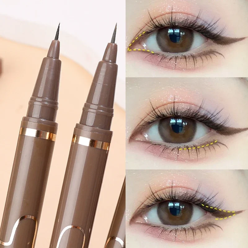 Waterproof Quick Dry Matte Liquid Eyeliner Pen Makeup Lasting Smooth Black Brown