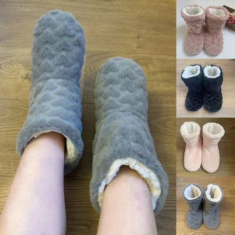 Winter Women Slippers Shoes Winter Couple Floor Socks Adult Non-Slip Thickening 