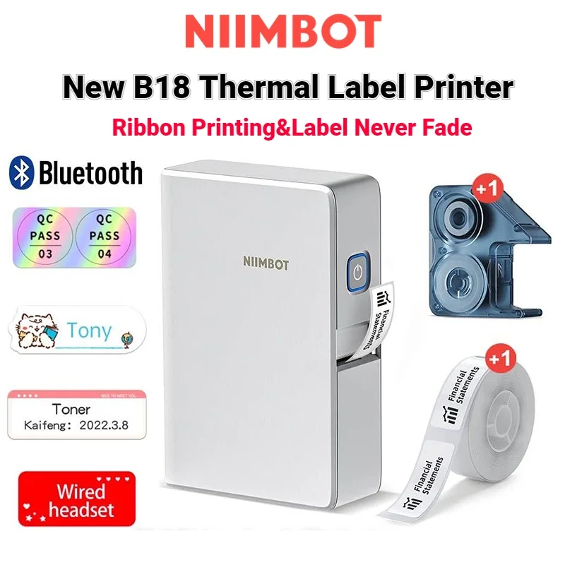 Wireless portable printer color label printer NIIMBOT B18 thermal transfer techn