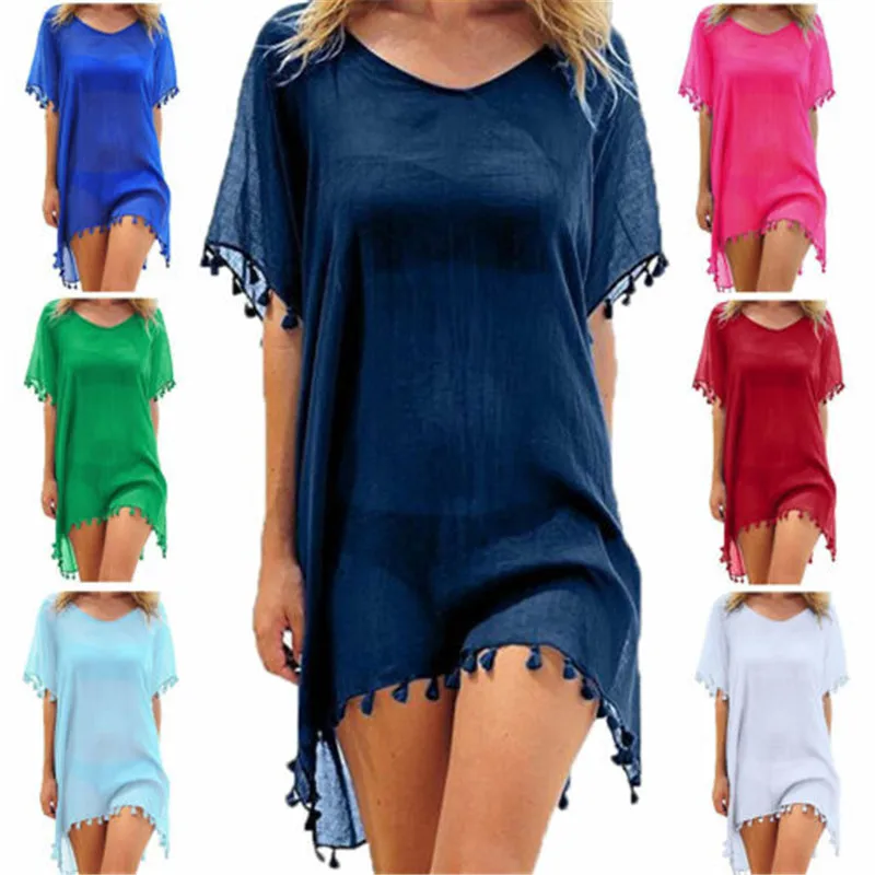 Women Beach Cover Up Lace Hollow Crochet Swimsuit Beach Dress Women Summer Cover