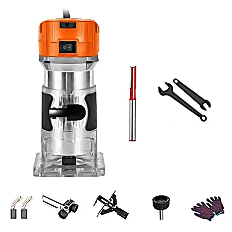 Woodworking Electric Trimmer Wood Milling Engraving Slotting Trimming Machine Ha
