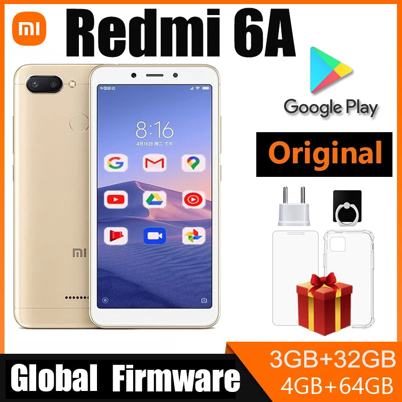 Xiaomi Redmi 6A Smartphone 5.45'' Full Screen AI Face Helio A22 Processor google