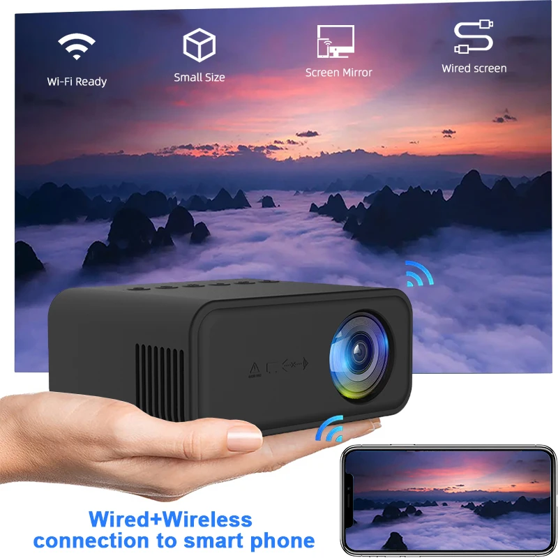 YT500 LED Mobile Video Mini Projector Home Theater Media Player Kids Gift Cinema