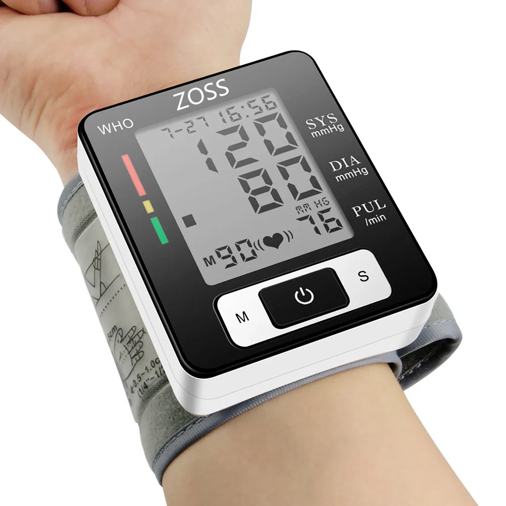 Wrist Sphygmomanometer Blood Presure Meter Monitor Heart Rate Pulse Portable Ton