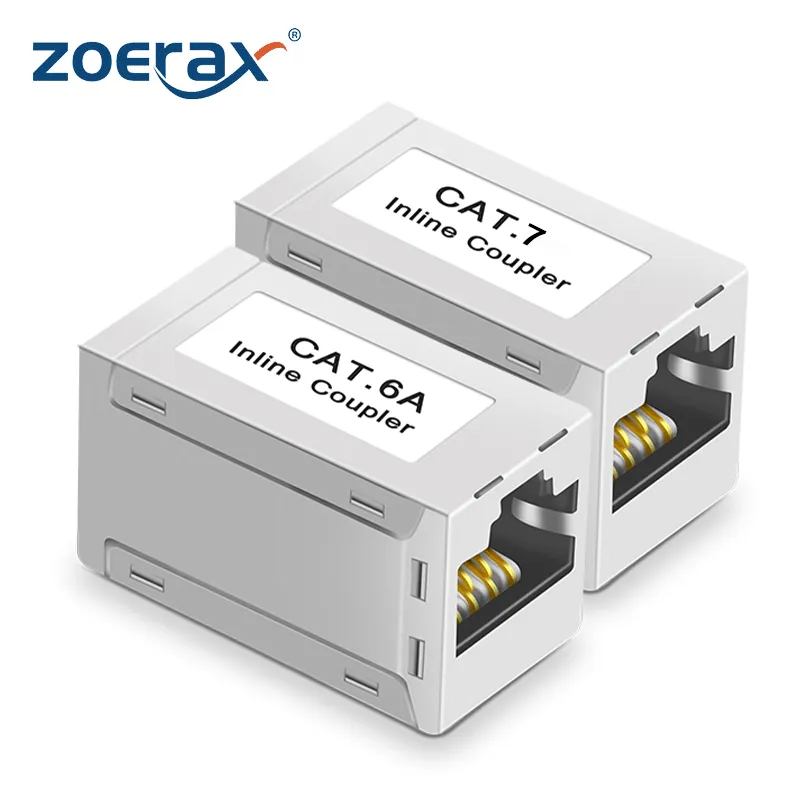 ZoeRax Shielded RJ45 Coupler, Inline Ethernet Coupler, Female to Female Ethernet