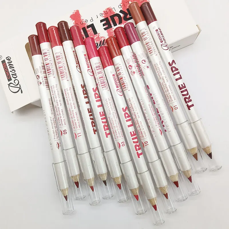12pc Lip Liner Pencil Set, Long-Lasting Smudge-Proof Nude Colors, Smooth Matte F