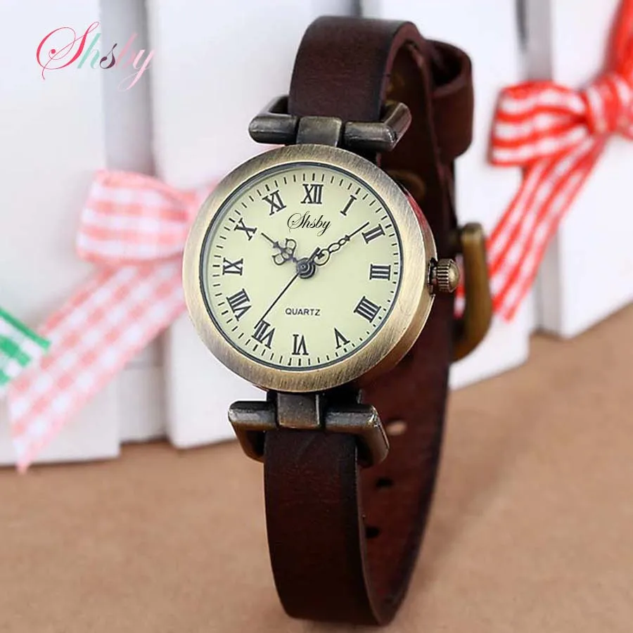 Shsby New Fashion Hot-Selling Leather Female Watch ROMA Vintage Watch Women Dres