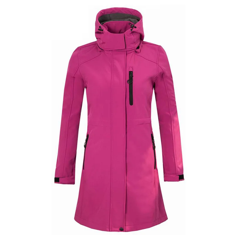 THE ARCTIC LIGHT Women's Hiking Jacket Long Soft Shell Fleece Outdoor Windbreake