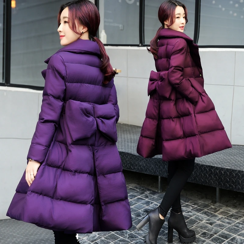 Fdfklak Female Coat Winter Women Mid-Length Korean Loose Thick Warm A-Line Waist
