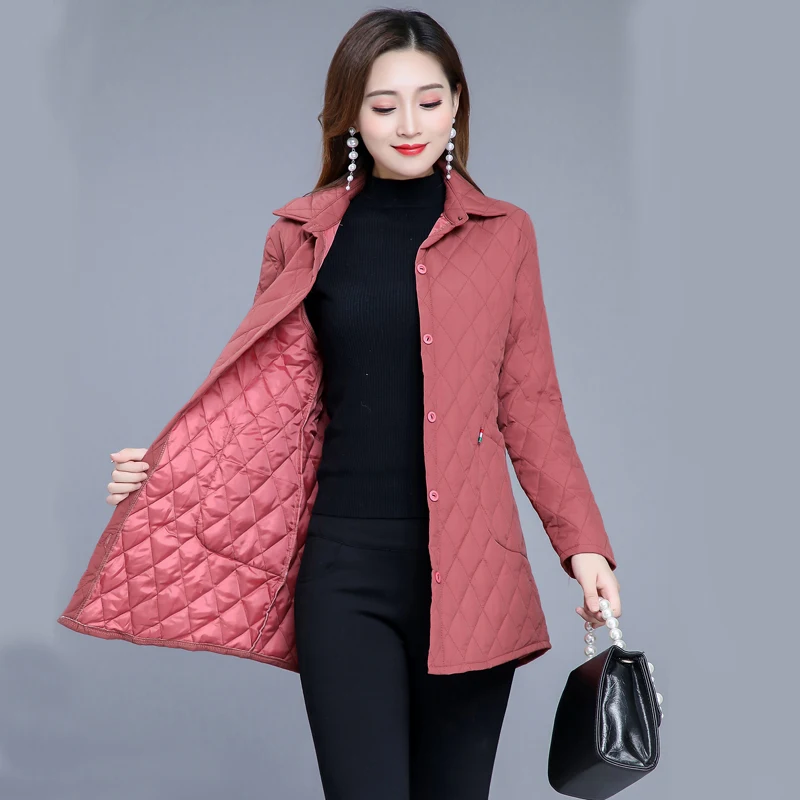 Autumn winter Warm thin quilted jacket Long-sleeved Jacket Parkas new middle age
