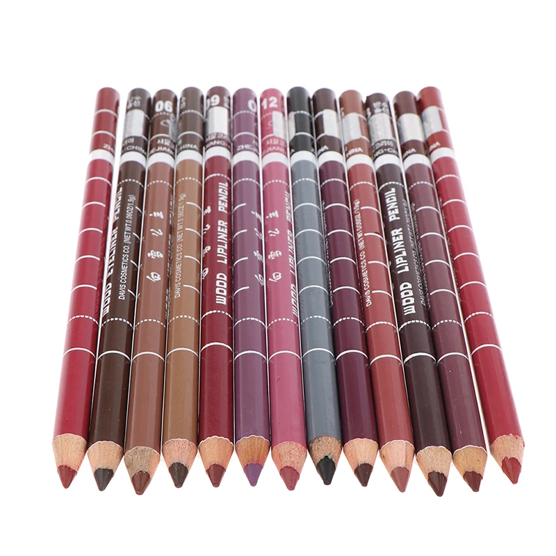 1PC Professional Wood Lip Liner Waterproof Lady Long Lasting Lip Liner Pencil Ma