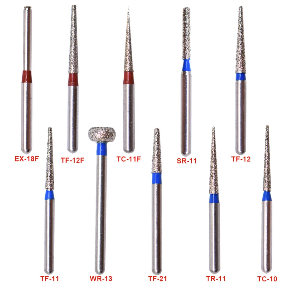 100 pcs/Bag 1.6mm Dental High Speed Burs High Speed Handpiece Turbine Diamond Bu