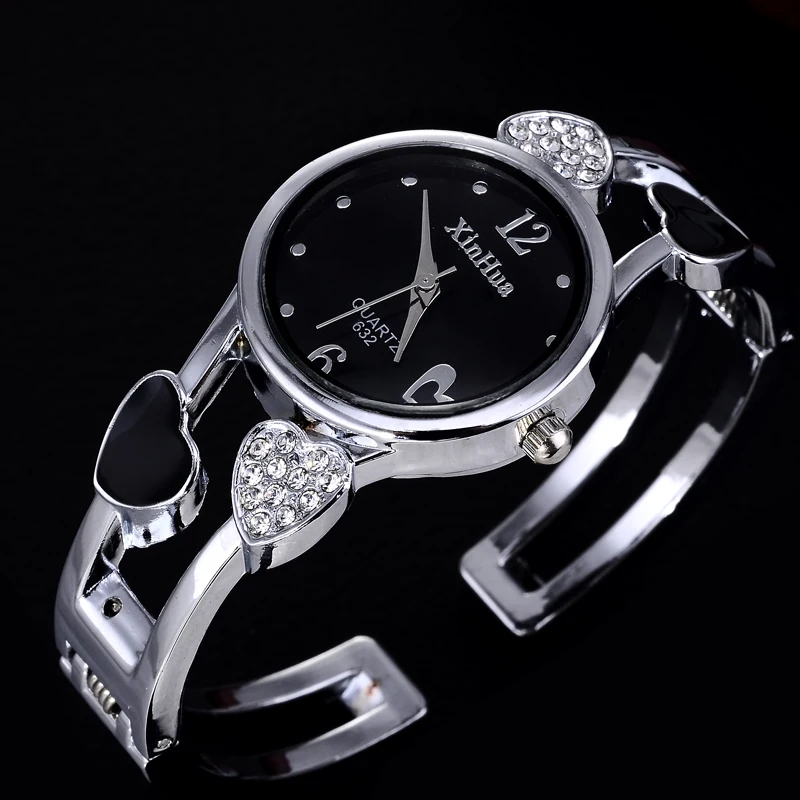 heart shaped bracelet watch women watches luxury rhinestone women's watches ladi