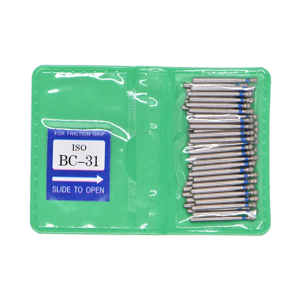 BC 50 pcs 1.6mm Dental High Speed Burs High Speed Handpiece Turbine Diamond Burs
