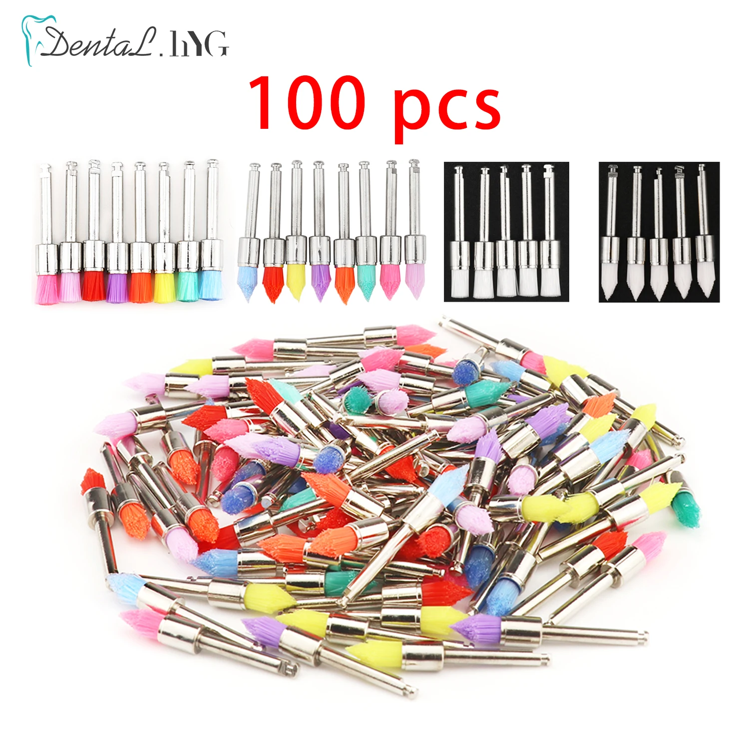 Dental Polishing Brush 100pcs Disposable Dental Prophy Brushes Latch Type Polish