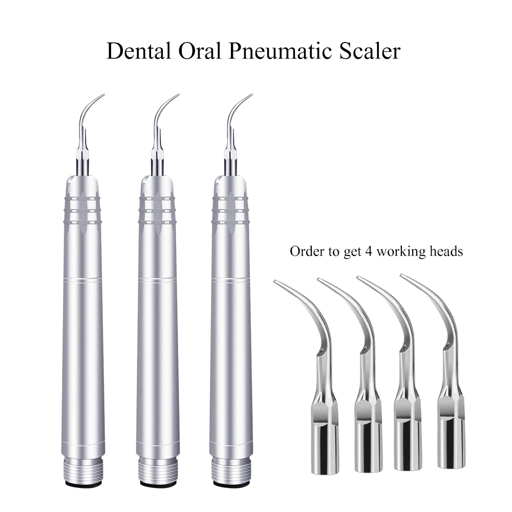 Dental Ultrasonic Air Scaler With 4 Tips Teeth Cleaning 2/4 Holes Handpiece Whit