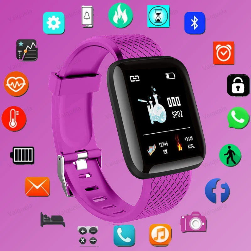 Smart Sports Watch Fitness Heart Rate Call WhatsApp Reminder Pedometer Wristwatc