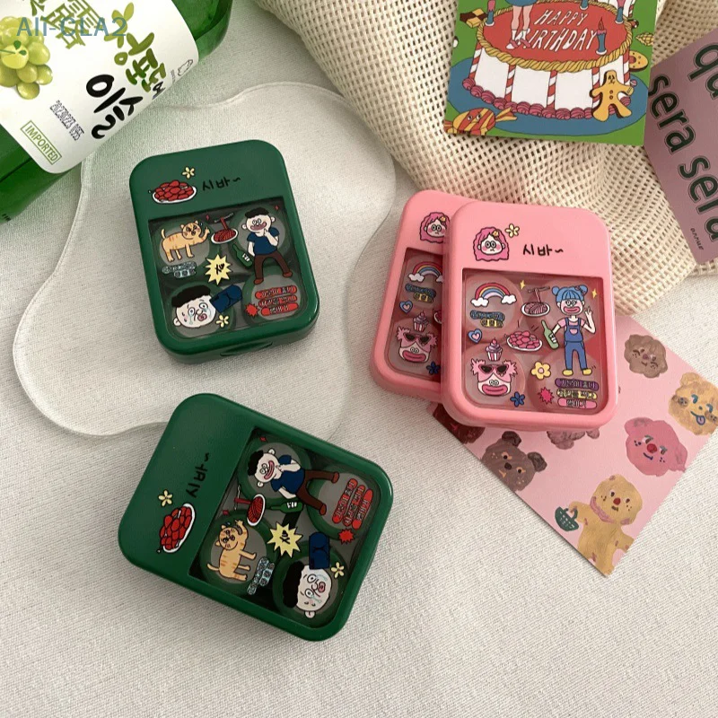 Kawaii Cartoon Contact Lens Cases Portable Simple Contact Lenses Box For Girls B