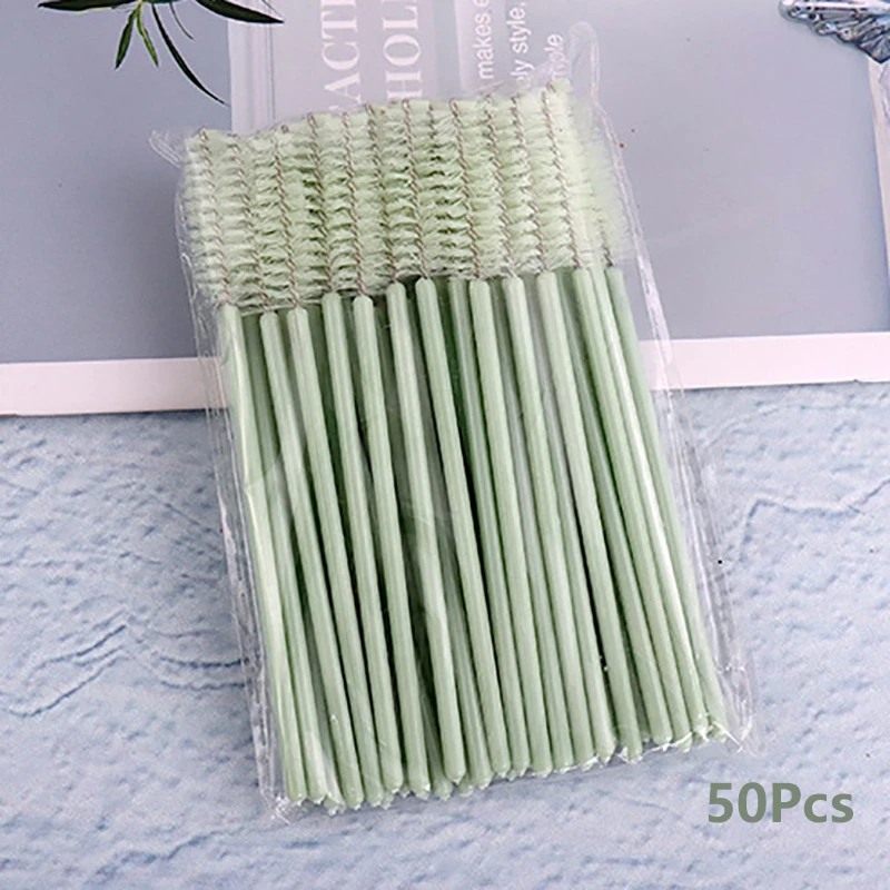 50Pcs Eyelash Brushes Makeup Brushes Disposable Mascara Wands Applicator Spooler