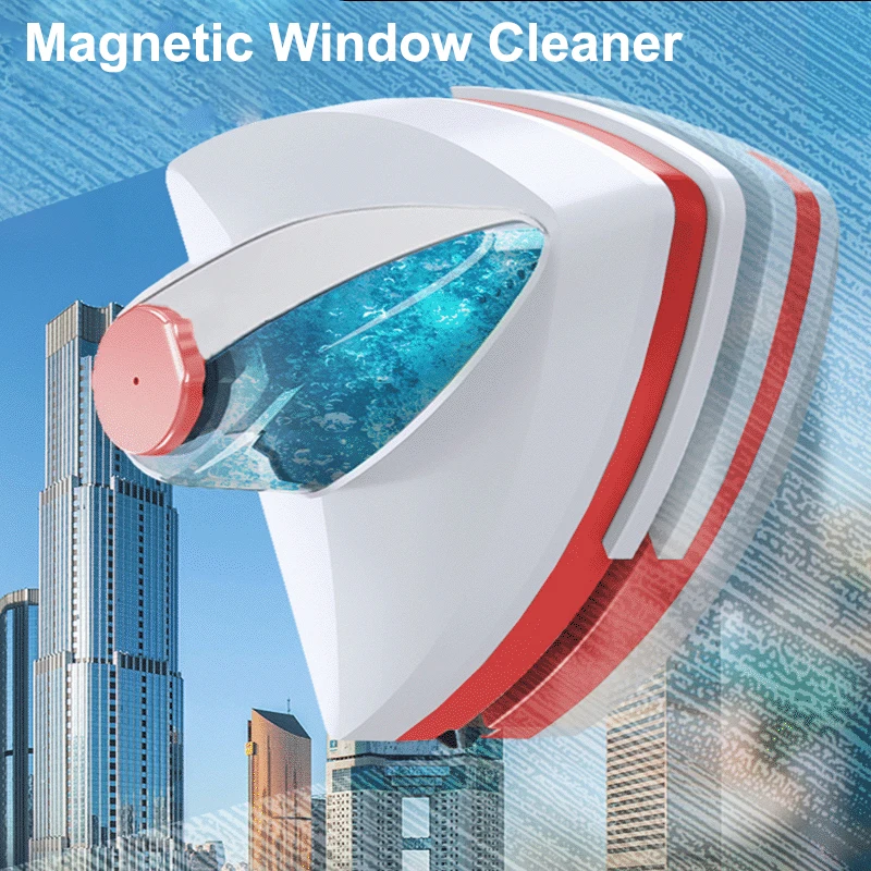 Magnetic Window Cleaner Brush Double-Side Automatic Water Discharge Wiper Glass 