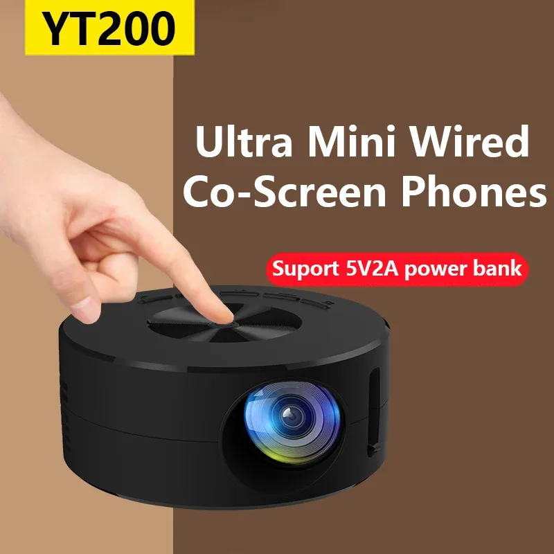 Yt200 smart projector led mobile video home theater media player kids gift cinem