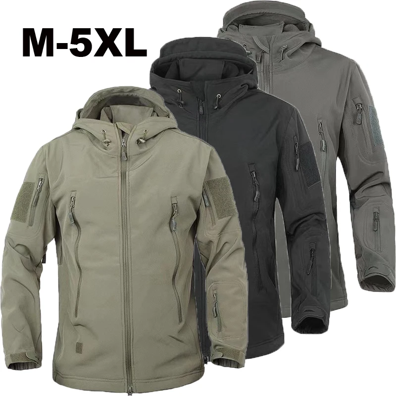 Men's Winter SoftShell Jackets Tactical Pants Camping Hiking Hunting Fishing Fle