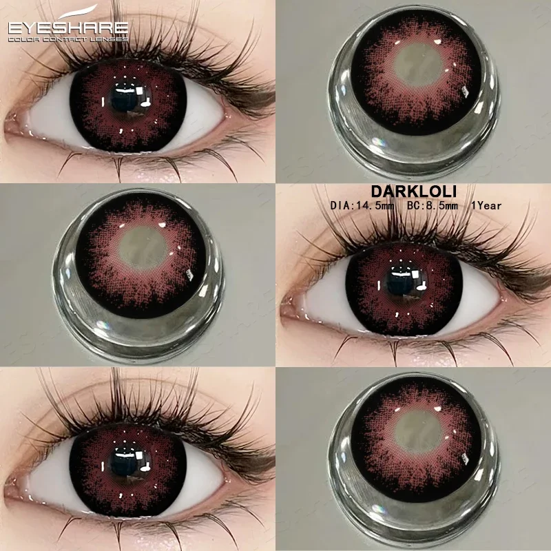 AMARA Black Big Diameter Lenses 14.5mm Colored Contact Lenses for Eyes Big Eye L
