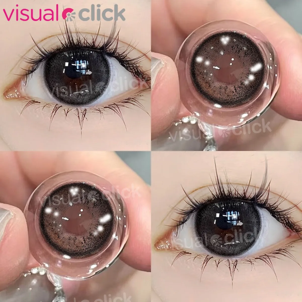 VisualClick 2pcs/Pair Graduated Color Contact Lenses Myopia Prescription Yearly 