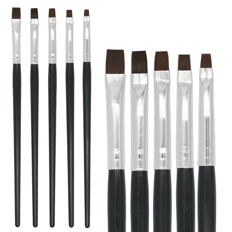 5pcs Dental Porcelain Resin Brush Pens Shaping Silicone Adhesive Composite Porce