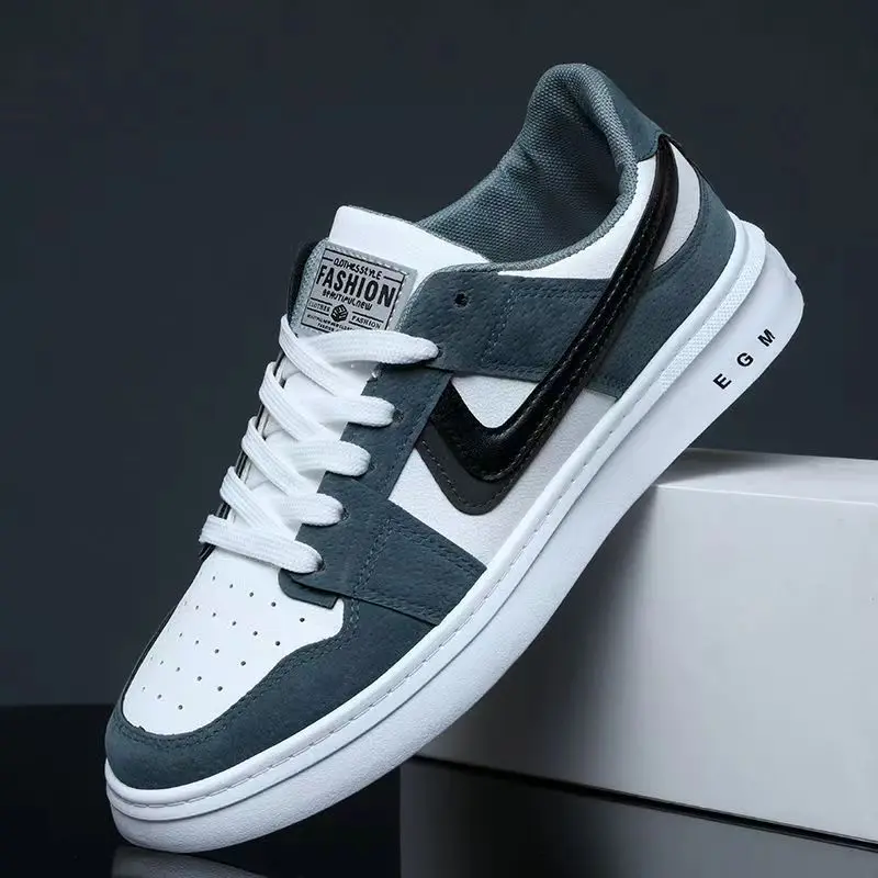 2024 Spring/Summer New Men's Fashion Casual Board Shoes Color Blocking Lace Up K