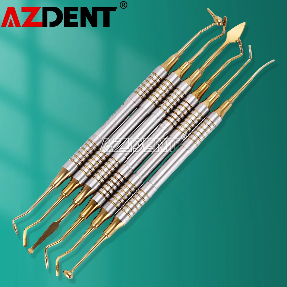 6Pcs Azdent Dental Composite Filling Spatula Tools Resin Filling Repair Stainles