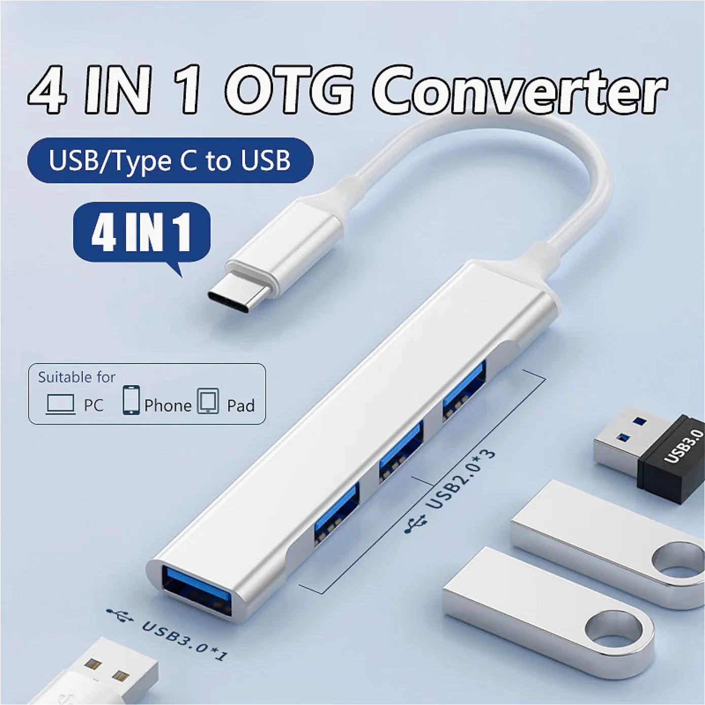 4Port USB 3.0 Hub USB Hub High Speed type c Splitter 5Gbps For PC Computer Acces