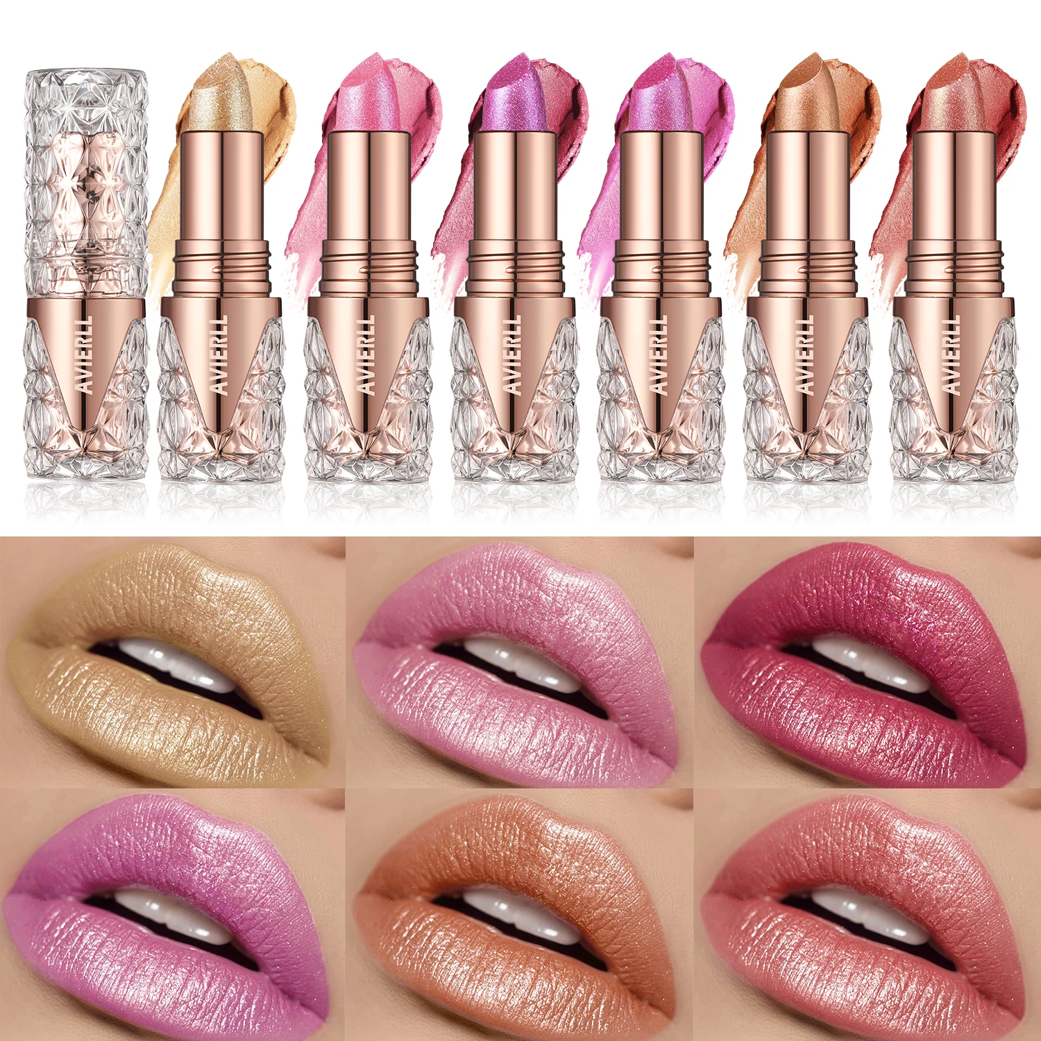 Fine Glitter lipstick, quicksand gold lipstick, moisturizing silky mermaid girl 