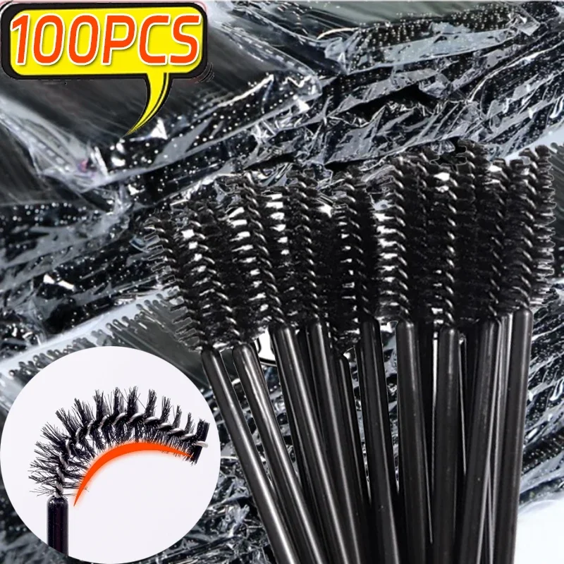 100PCS Eyelashes Brushes Set Disposable Lash Mascara Brush Lashes Extension Eyeb
