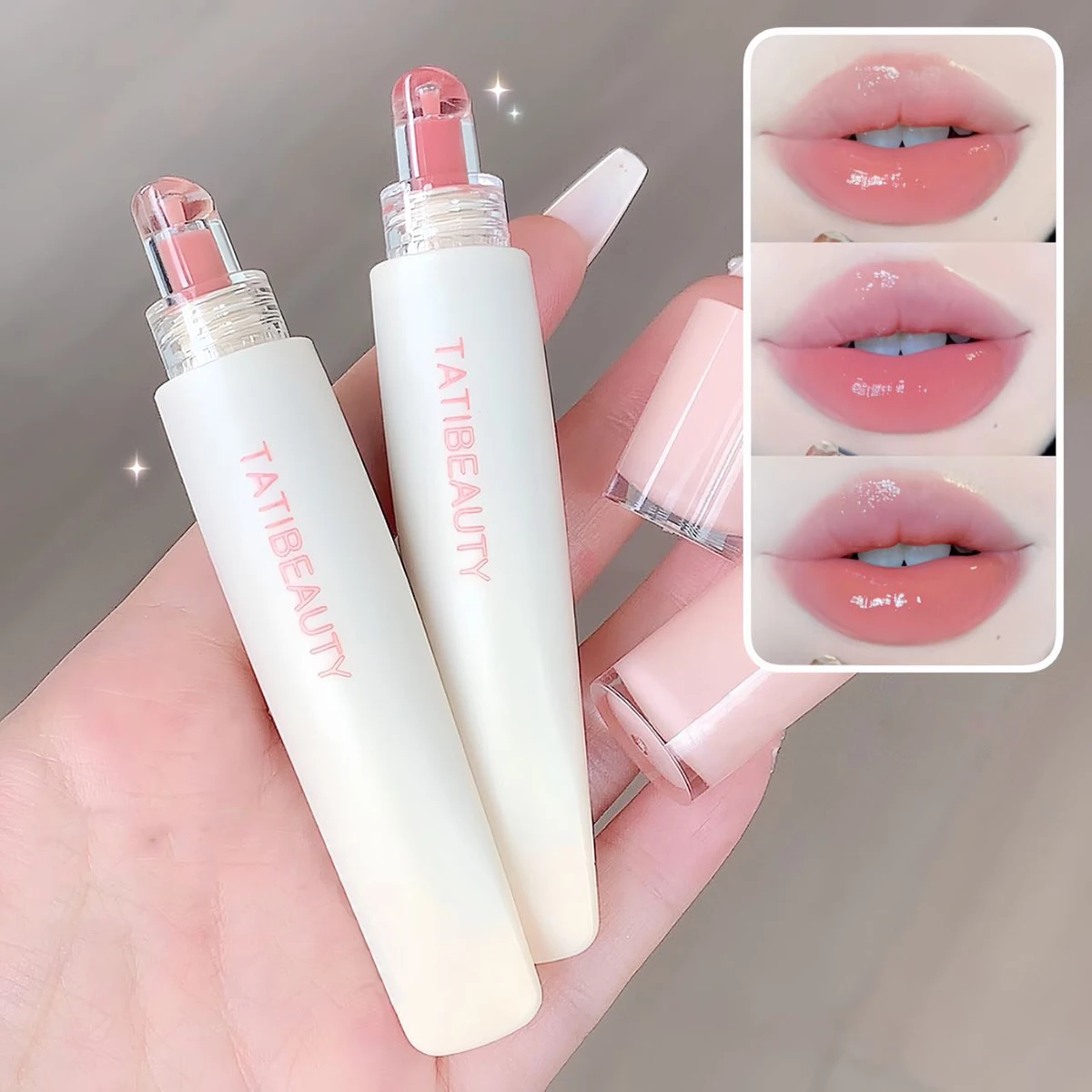 Clear Lip Gloss Long Lasting Waterproof Crystal Jelly Lip Oil Deep Moisturizing 
