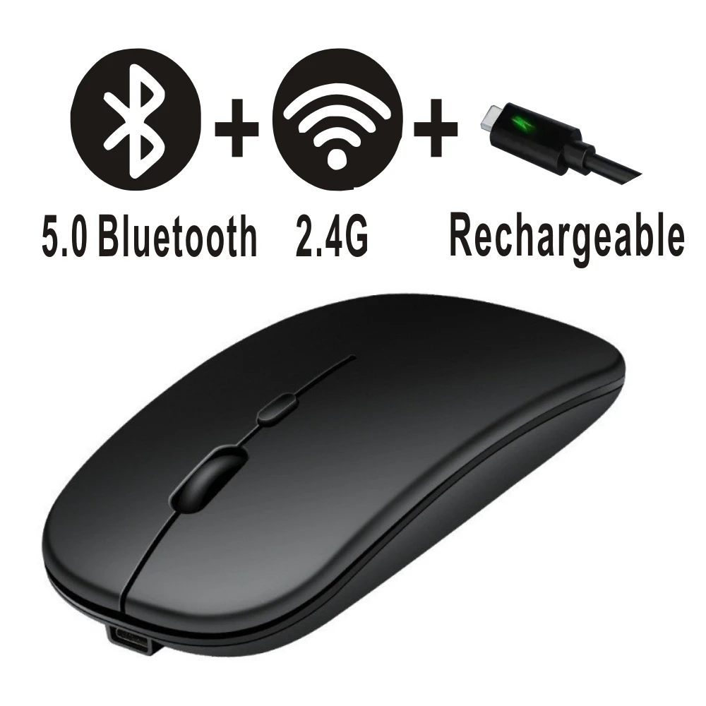 Rechargeable Bluetooth Mouse Wireless Dual Mode 5.2 Silent Computer gaming Ergon
