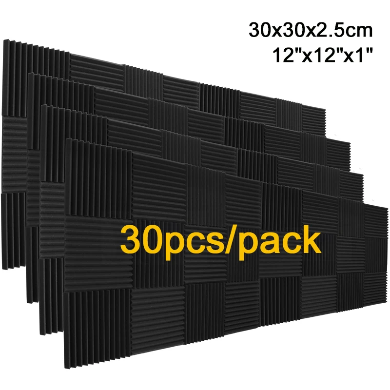 30pcs 1''X12''X12'' Acoustic Foam Wall Panels - Improve Your Studio Soundproofin