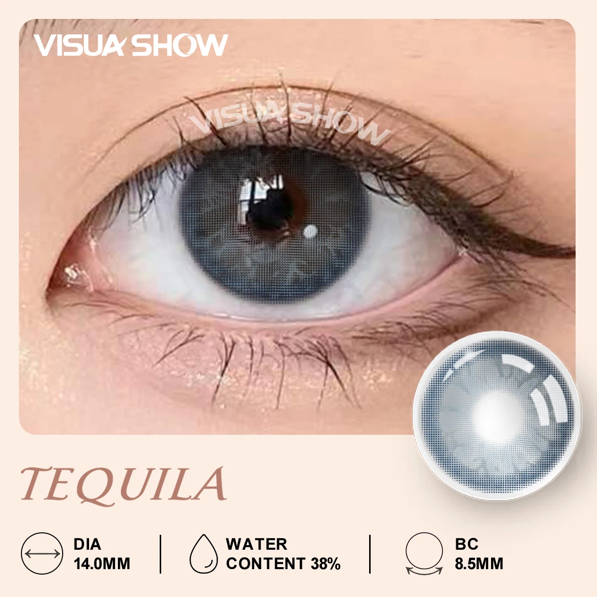 VISUASHOW Myopia Color Contact Lenses Half Year Natural Colored Contact Lenses W