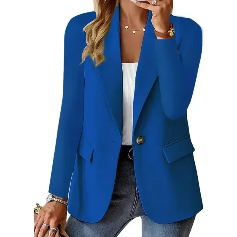 Autumn winter women's cardigan mini suit jacket commuting style long sleeved fas