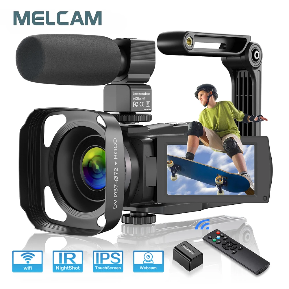 4K Video Camera Camcorder 48MP UHD WiFi IR Night Vision Vlogging Camera for YouT